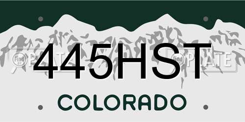 445HST Colorado License Plate
