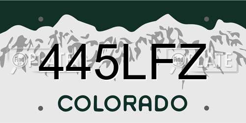 445LFZ Colorado License Plate