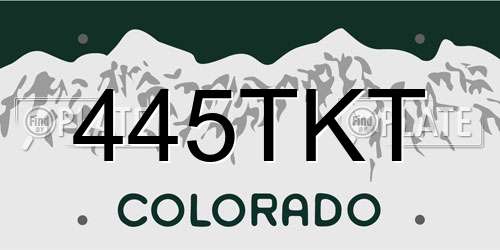 445TKT Colorado License Plate