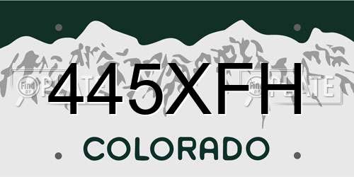 445XFH Colorado License Plate