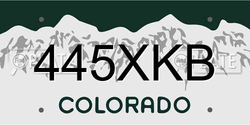 445XKB Colorado License Plate