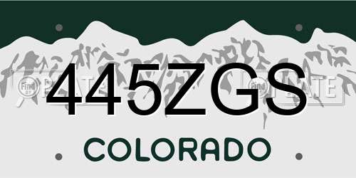 445ZGS Colorado License Plate