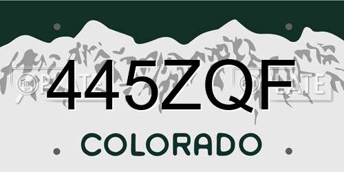 445ZQF Colorado License Plate
