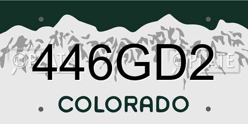 446GD2 Colorado License Plate