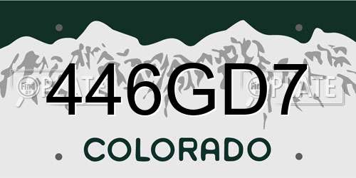 446GD7 Colorado License Plate
