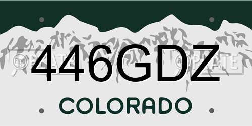 446GDZ Colorado License Plate
