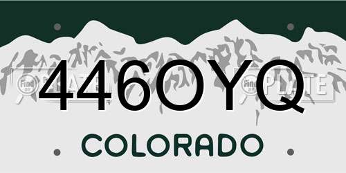 446OYQ Colorado License Plate