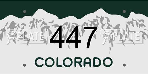 447 Colorado License Plate