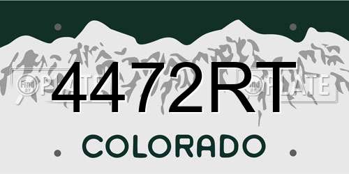 4472RT Colorado License Plate