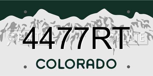 4477RT Colorado License Plate