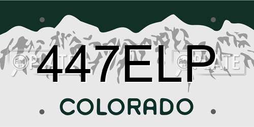 447ELP Colorado License Plate