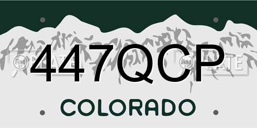 447QCP Colorado License Plate