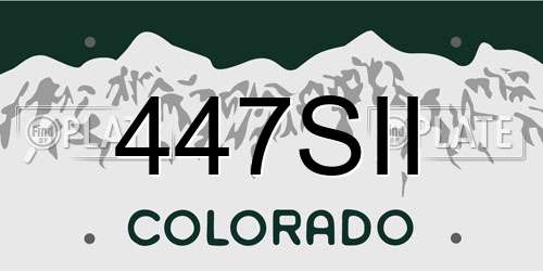 447SII Colorado License Plate