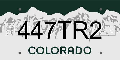 447TR2 Colorado License Plate