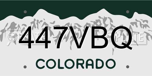 447VBQ Colorado License Plate
