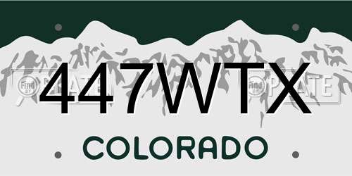 447WTX Colorado License Plate