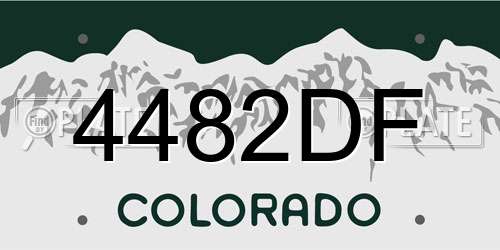 4482DF Colorado License Plate