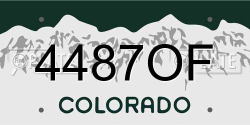 4487OF Colorado License Plate