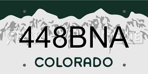 448BNA Colorado License Plate