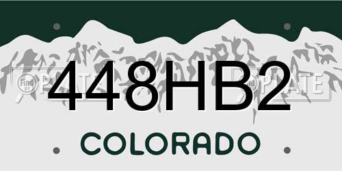448HB2 Colorado License Plate