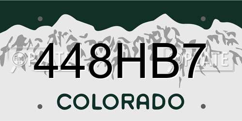 448HB7 Colorado License Plate