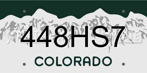 448HS7 Colorado License Plate