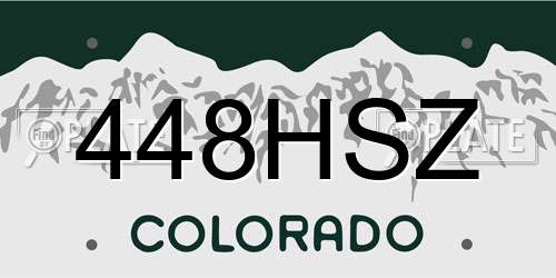 448HSZ Colorado License Plate
