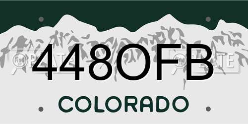 448OFB Colorado License Plate