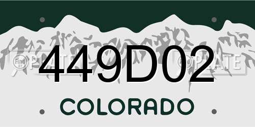 449D02 Colorado License Plate