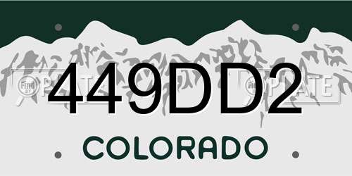 449DD2 Colorado License Plate