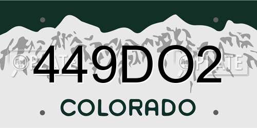 449DO2 Colorado License Plate