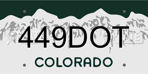 449DOT Colorado License Plate