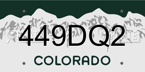 449DQ2 Colorado License Plate