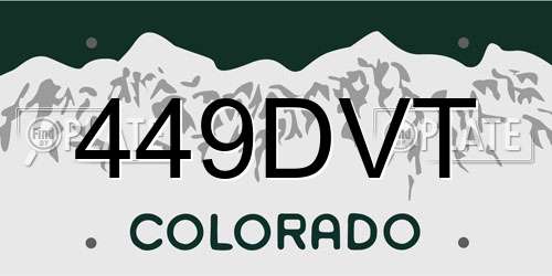 449DVT Colorado License Plate