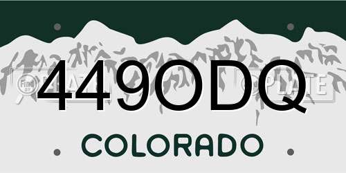 449ODQ Colorado License Plate