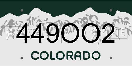 449OO2 Colorado License Plate
