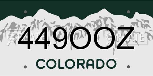 449OOZ Colorado License Plate