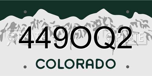449OQ2 Colorado License Plate