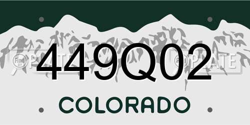 449Q02 Colorado License Plate