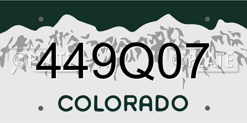 449Q07 Colorado License Plate