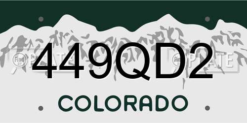 449QD2 Colorado License Plate