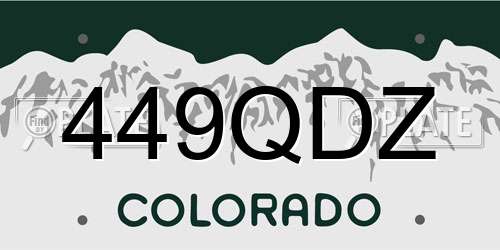 449QDZ Colorado License Plate