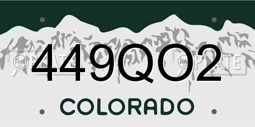 449QO2 Colorado License Plate