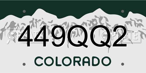 449QQ2 Colorado License Plate
