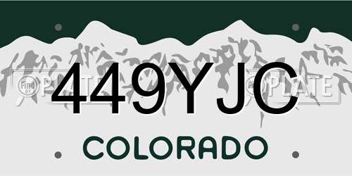 449YJC Colorado License Plate