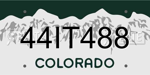44IT488 Colorado License Plate
