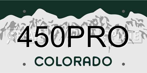 450PRO Colorado License Plate