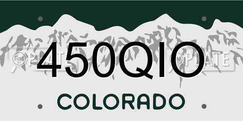 450QIO Colorado License Plate