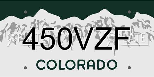 450VZF Colorado License Plate