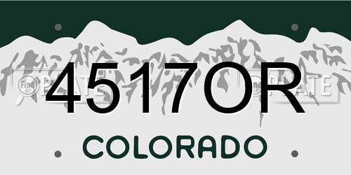 4517OR Colorado License Plate